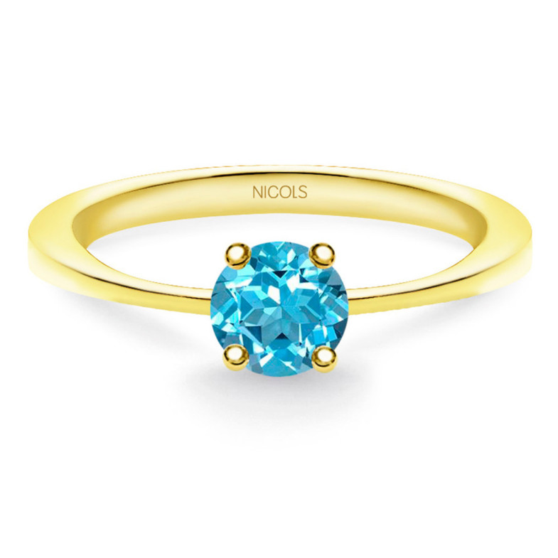 Anello solitario con brillante blu Isabella da 0,50 ct - Anelli altre pietre preziose