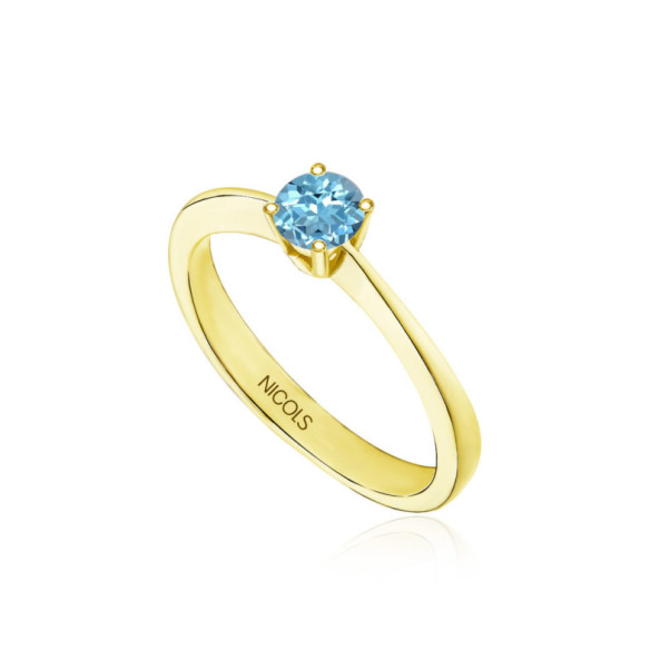 Solitaire Ring 0.50ct Brilliant Blue ISABELLA - Rings other precious stones