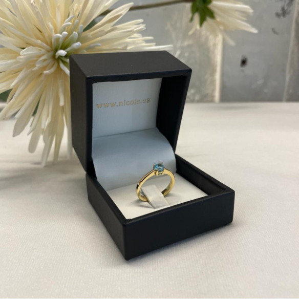 Solitaire Ring 0.50ct Brilliant Blue ISABELLA - Rings other precious stones