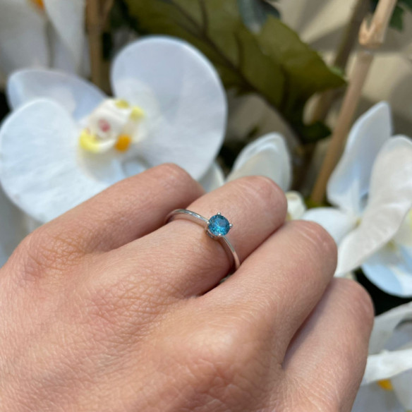 Solitärring Brillant Blau Isabella 0,50C - Ringe andere Edelsteine