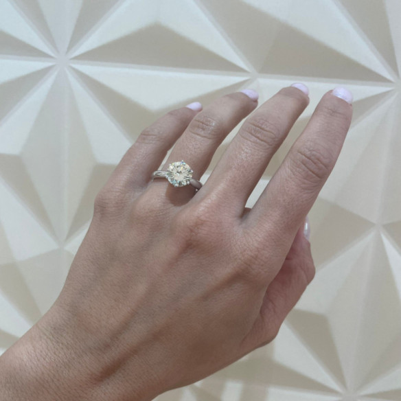 Anillo Diamante Tres Quilates Alexia Oro Blanco - Anneaux de diamant majeur 2 ct