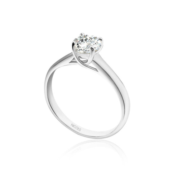 Anillo Compromiso Megan Oro Blanco Diamante 1.15Ct - Talla Brillante