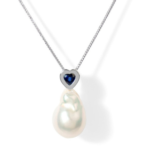 Collana Perla Barroquisimo - Collane di pietre blu