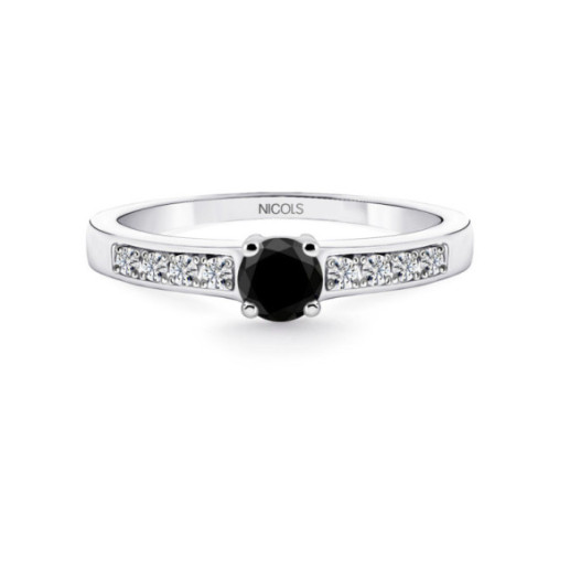 Anillo Diamante Negro Amelie Noir 0.36 Ct - aniversario