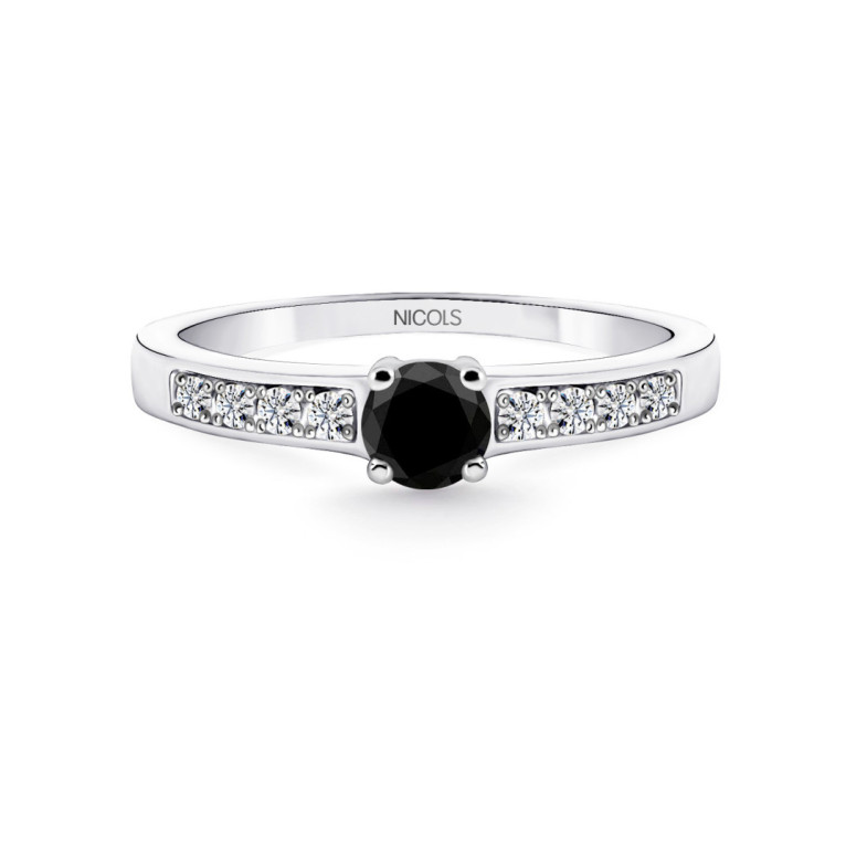 Anillo Diamante Negro Amelie Noir 0.36 Ct - aniversario