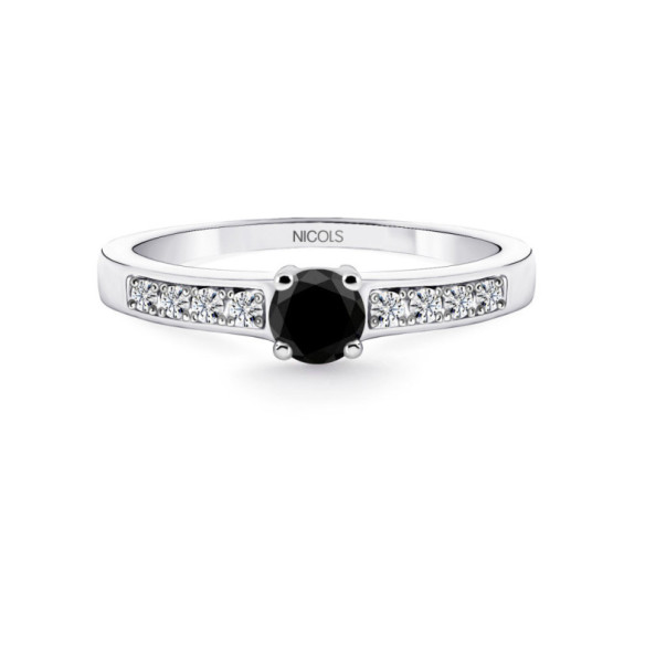 Anillo Diamante Negro Amelie Noir 0.36 Ct - aniversario