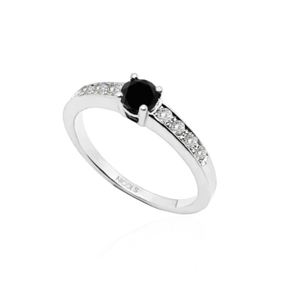 Anillo Diamante Negro Amelie Noir 0.36 Ct - aniversario