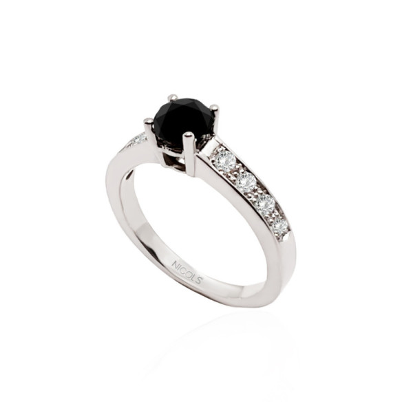 Black Diamond Ring 0.65ct AMELIE NOIR - Rings