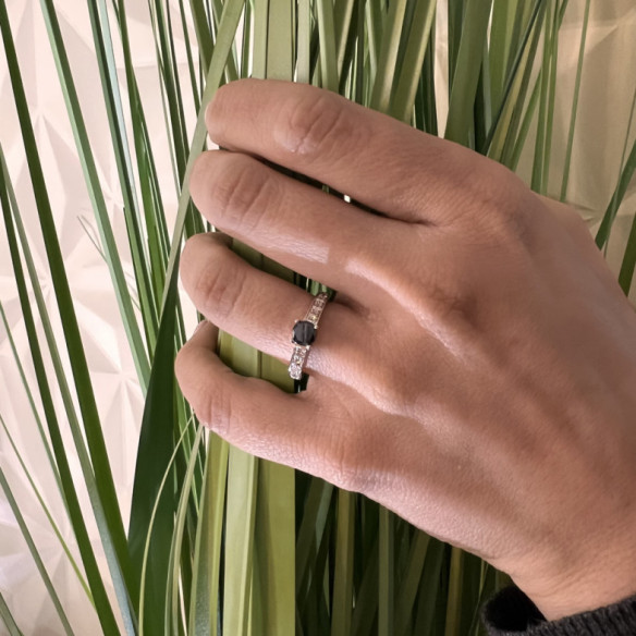 Black Diamond Ring 0.65ct AMELIE NOIR - Rings