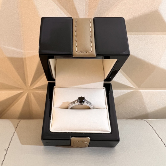 Black Diamond Ring 0.44ct AMELIE NOIR - anniversary