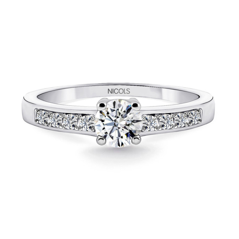 Anillo Diamantes Amelie 0.50 Ct Solitario Medio Quilate - Brilhante