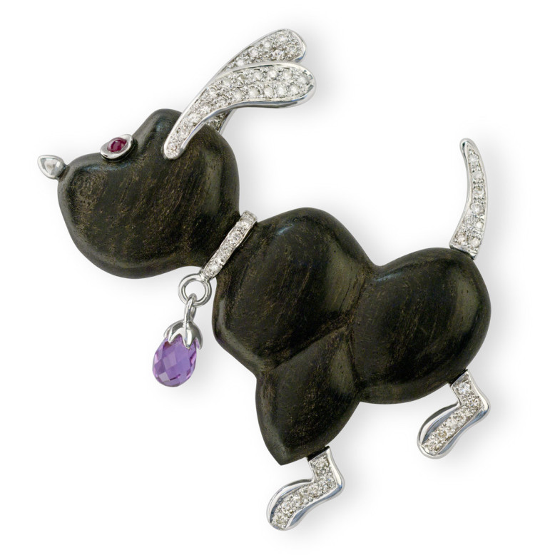 Brooch LOVE MY DOGS Dog Basset Hound - brooches