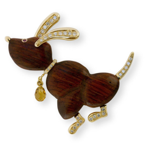 Brooch LOVE MY DOGS Dog Basset Hound - brooches