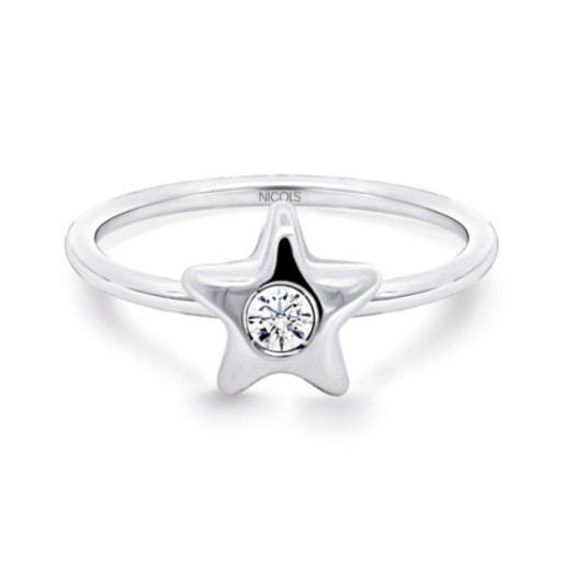Estrela de anel único 0,08 - aniversário