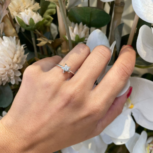 Anillo Solitario Estrella 0.08 - anniversaire 2