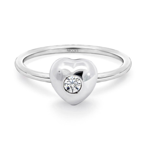 Anillo Solitario Corazón 0.08 - Corte Corazón