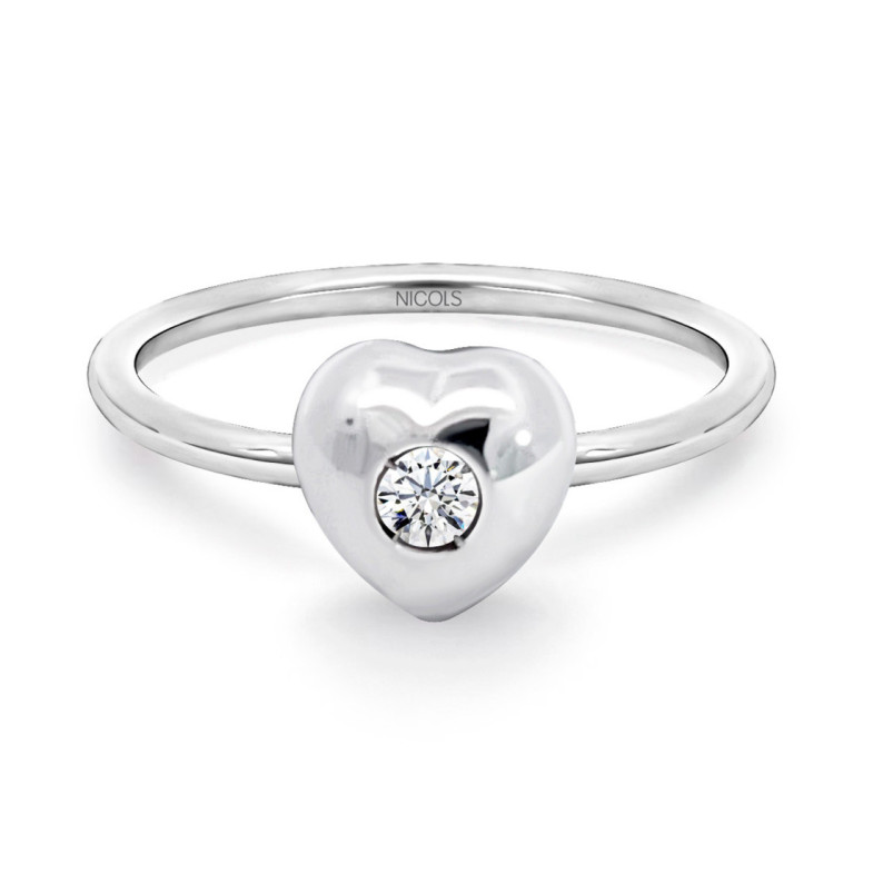 Anillo Solitario Corazón 0.08 - Corte Corazón