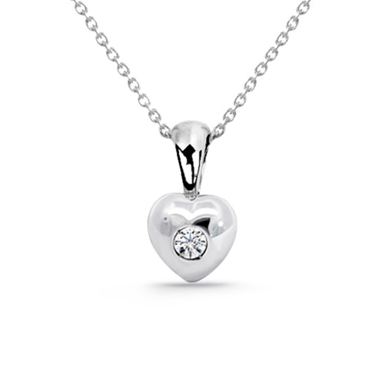 Colgante Diamante Corazón 0.08Ct - Colgantes de Diamantes