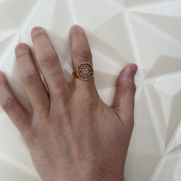 Triangles seal Sri Yantra - Man rings stamps