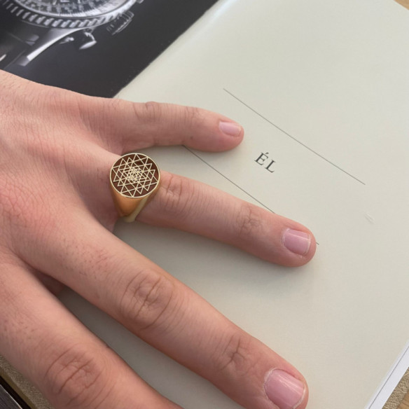Sello Triangulos Sri Yantra - Anillos de Hombre Sellos