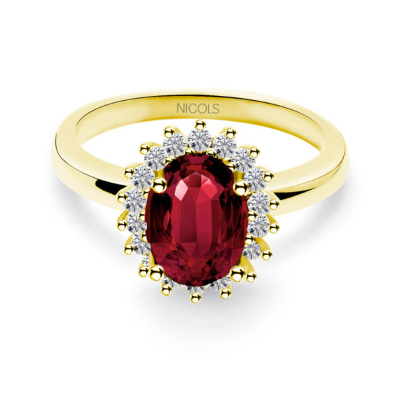 Anillo Rubi Dalia 1.30 Oro Amarillo - Anillos Compromiso Aniversario