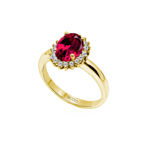 Anillo Rubi Dalia 1.30 Oro Amarillo - Anillos Compromiso Aniversario