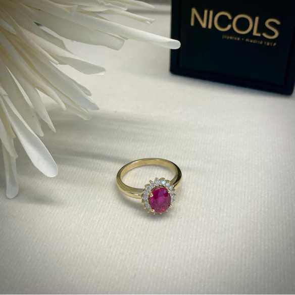 Anillo Rubi Dalia 1.30 Oro Amarillo - Anillos Compromiso Aniversario