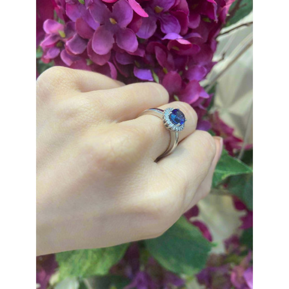 Anello con zaffiro Dalia da 1,30 ct - ANELLI