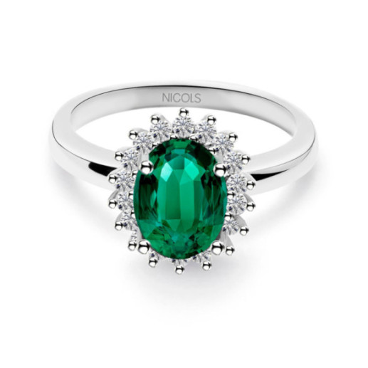 Anillo Compromiso Esmeralda Dalia 1.30 - Anillos Compromiso Aniversario