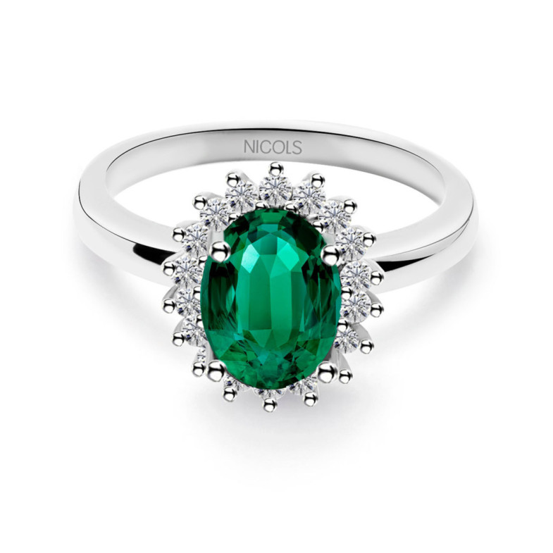 Anillo Compromiso Esmeralda Dalia 1.30 - Anillos Compromiso Aniversario
