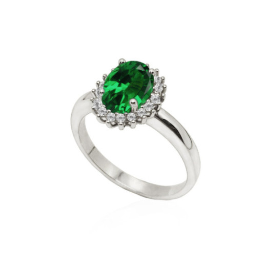 Anillo Compromiso Esmeralda Dalia 1.30 - Bagues de fiançailles d'anniversaire 2