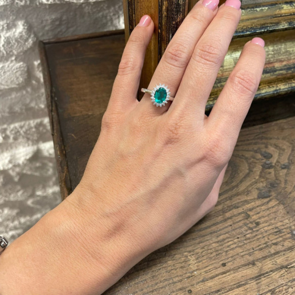 Emerald Engagement Ring 1.30 DALIA - Anniversary Rings