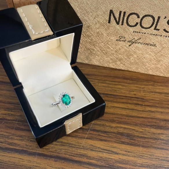 Anillo Compromiso Esmeralda Dalia 1.30 - Anillos Compromiso Aniversario