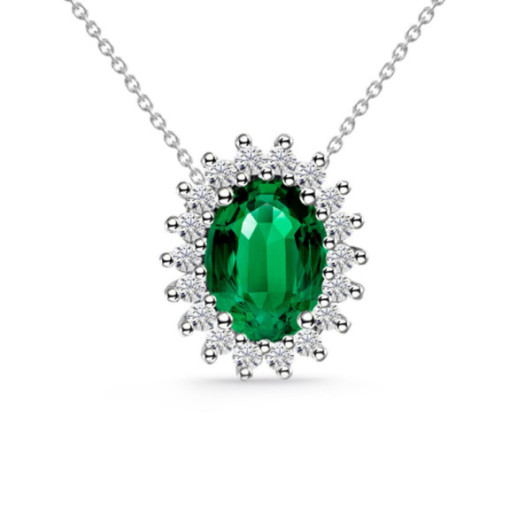 Collar Esmeralda 1.30 Y Diamantes Dalia - COLLIERS