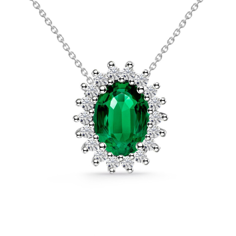 Collar Esmeralda 1.30 Y Diamantes Dalia - COLARES