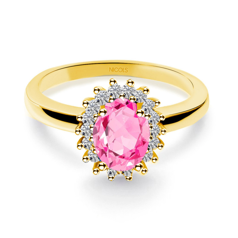Anillo Zafiro Rosa Dalia 0.90 - ANILLOS