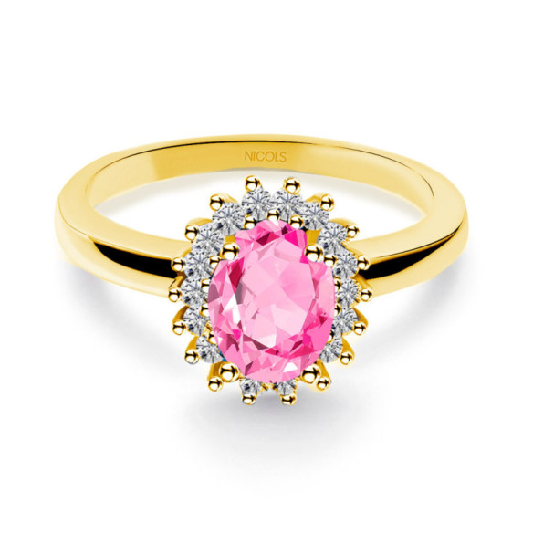 Anillo Zafiro Rosa Dalia 0.90 - ANILLOS