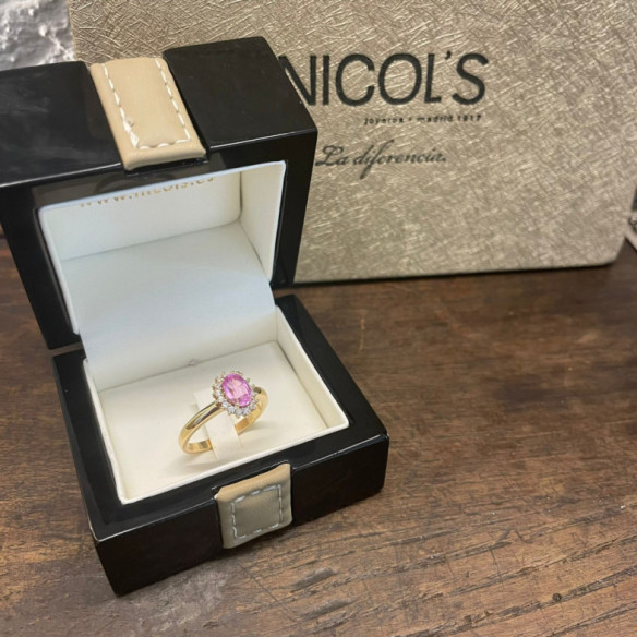 Anillo Zafiro Rosa Dalia 0.90 - ANILLOS