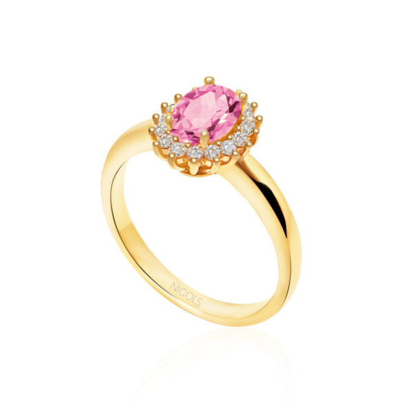 Anillo Zafiro Rosa Dalia 0.90 - ANILLOS