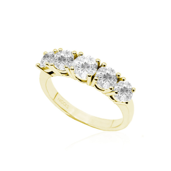 Anillo Diamantes Eloise 1.50 Oro Amarillo - Brillante