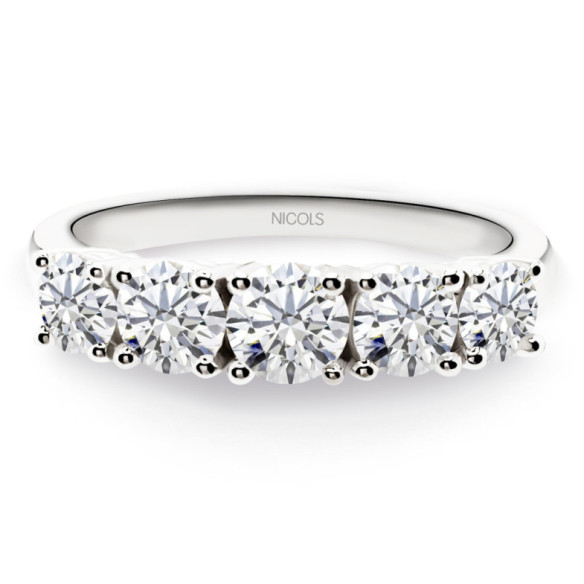 Anillo Diamantes Eloise 1.20 Oro Blanco - Talla Brillante