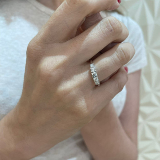 Anillo Diamantes Eloise 0.55 Oro Blanco - Tresillos de Diamantes 2