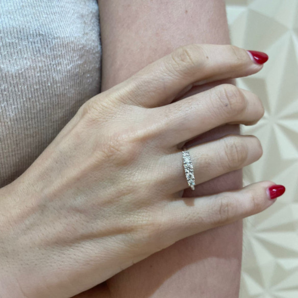 Anillo Diamantes Eloise 0.55 Oro Blanco - Tresillos de Diamantes