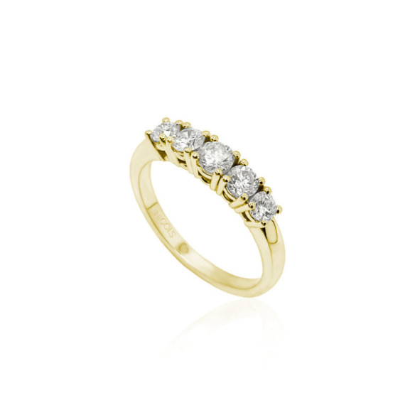 Anillo Diamantes Eloise 0.55 Oro Amarillo - Cinquillo de Diamantes
