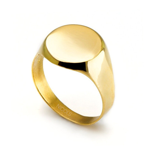 Women Gold Seal Ring SMALL CIRCLE - Golden rings without stones 2