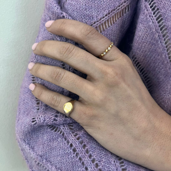 Anillo Sello Oro Mujer Small Circle - Anillos de Oro Sin Piedras