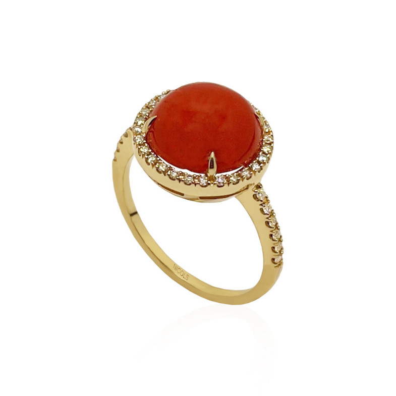 Anillo Coral Diamantes Red Velvet Nicols 12Mm - diseños actuales