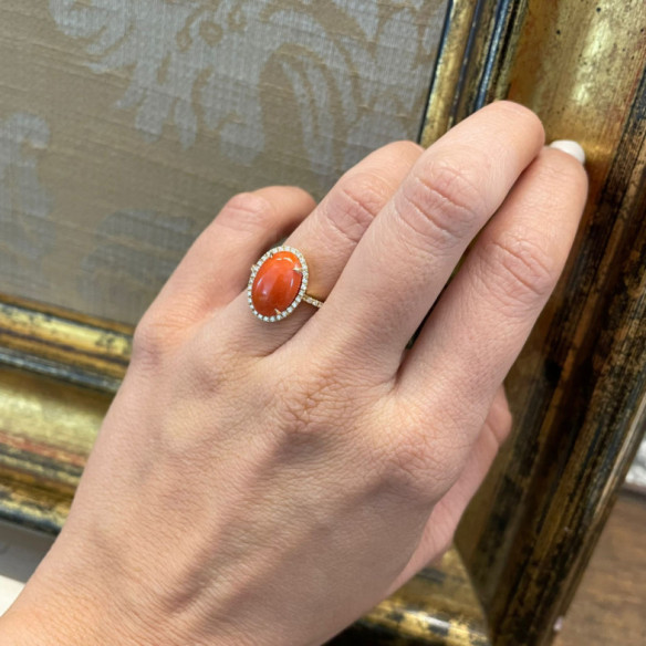 Anillo Coral Oval Red Velvet 15X112Mm - aktuelle designs