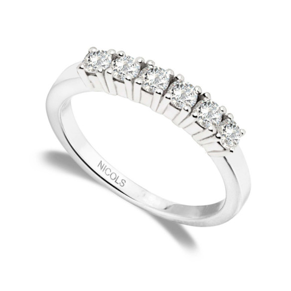 Diamond Wedding Ring 0.48 Eloise Line - Brilliant Cut Wedding Ring