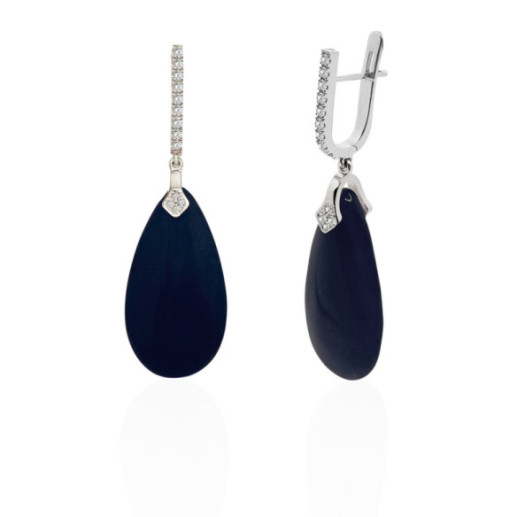 Orecchini in Gold Black Jade e Diamond Serenity - Orecchini altre pietre colorate